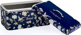 VQ „Laura Ashley“ didelė duonos dėžė virtuvei su nuimamu dangčiu, duonos laikymo dėžė, užtikrinanti šviežumą ir stilingą išvaizdą, nerūdijančio plieno duonos dėžė su legendiniu britų dizainerio raštu, „Elvaden“ tamsiai mėlyna