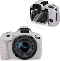 VOVMOEYA Suderinamas su CANON EOS R50 fotoaparato dėklo priedų rinkinys [su 2 LCD grūdintomis plėvelėmis], EOS R50 silikoninis apsauginis fotoaparato dėklas, sustiprintas sukibimas, lengvas 9H 0,25 mm šviesiai rožinės spalvos