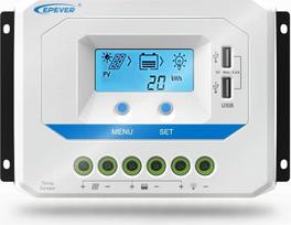 VS4524AU 45 A saulės energijos įkrovimo reguliatorius 12 V/24 V – pažangus saulės baterijų įkrovimo reguliatorius su LCD ekranu ir dviem USB prievadais