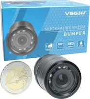 VSG 24 x galinio vaizdo kamera, skirta montuoti ant buferio su tvirtinimo žiedais, naktinio matymo funkcija, 120° matymo kampas, 12 V, IP67