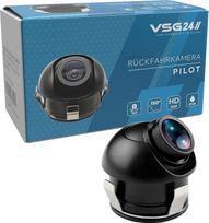 VSG 24 „Mini Reversing Camera Pilot“ – maža kamera su prailginimo kabeliu, atstumo linijos rodymu, lanksčiu orientavimu, 150° kampu, 12 V, IP68 – juoda