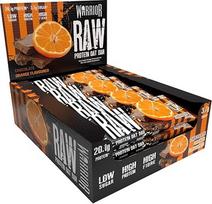 Warrior Raw Protein Bar Flapjack 12 x 75g (Chocolate Orange) - mažai cukraus, daug skaidulų turintis maistą pakeičiantis užkandis ir avižų užkandis pusryčiams, skirtas energijai, raumenims stiprinti ir prisotinti