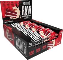 Warrior Raw Protein Bars 12 x 75 g - daug skaidulų turintis avižų batonėlis su baltymais, daug baltymų turintis užkandis be cukraus, natūralus avižinių dribsnių batonėlis su prebiotikais - Red Velvet Cake