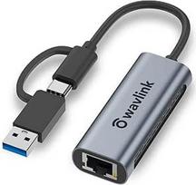 WAVLINK USB 3.0/USB C į 2,5G Ethernet adapteris, 2500Mbps USB LAN adapteris, "Thunderbolt" tinklo adapteris "Mac OS", "Windows", "Linux", "Dell XPS", "Surface Pro" ir kt.
