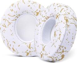WC Extra Thick Replacement Ear Pads for Beats Solo 2 & 3 Wireless On-Ear Headphones by Wicked Cushions - Soft Leather, Luxury Memory Foam, Strong Adhesive, Gold Marble