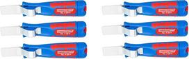 WEICON Tools 6-50054328 Kabelių peilis Nr. 4–28 H, 6 vnt. rinkinys / Izoliacijos nuėmimo diapazonas 4–28 mm, su kabliuku, mėlynos spalvos