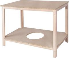 WELL HOME MOBILIARIO & DECORACIÓN Stačiakampio formos stalas be lako, pagamintas iš buko medienos, 150 x 80 x 75 cm, rudos spalvos, 150 x 80 x 75 cm