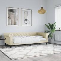 Wenjingqi-354228 Sofa lova dirbtinės odos kreminė 90 x 200 cm