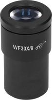 WF30X/9 mikroskopo okuliaras su aukštu akių tašku, plačiu matymo lauku ir 30 mm jungtimi, skirtas stereomikroskopo adapteriui ir priedams