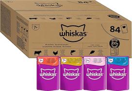 Whiskas Senior 7+ Katzennassfutter Gemischte Auswahl in Gelee, 84 Portionsbeutel, 84x85g (1 pakuotė) - Hochwertiges Katzenfutter nass, für Katzen ab 7 Jahren und älter