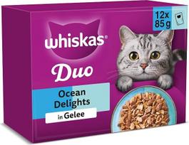 WHISKAS® DUO porcijų maišelių rinkinys „Ocean Delights“ želėje, 1 x 12 x 85 g