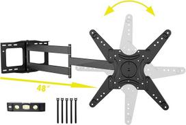 WHYFONE TV Wall Mount with 1219 mm Long Range, 90° Rotatable Wall Mount TV Swivelling Tilting Fully Movable TV Mount for 26-60 Inch TVs and Monitors up to 50 kg VESA 400 x 400 mm