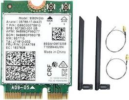 WiFi kortelė 9560NGW + 2 x antena 1730Mbps AC be 9560 2.4G + 5G BT 5.0 adapterio 802.11 AC M.2 CNVI 9560NGW adapteris WiFi kortelė