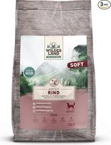 Wildes Land - Pusiau drėgnas sausas maistas šunims - jautiena - 3 x 5 kg - minkštas su ryžiais ir laukinėmis žolelėmis - be glitimo - su papildoma mėsa - visų veislių šunims - geriausias pripažinimas