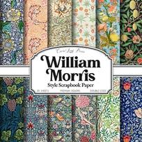 William Morris skrapbukingo popierius: „Arts and Crafts“ botaniniai raštai, viktoriniški gėlių ir paukščių motyvai | 20 dvipusių 8,5 x 8,5 lapų, skirti skrapbukingui, „junk journal“ dienoraščiams ir koliažų kūrimui