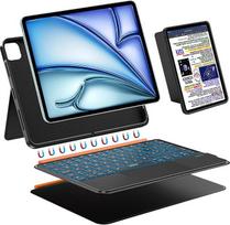 WIWU "iPad" klaviatūros dėklas "Air" 11 colių M4 A16/10 Gen Magnetinis nuimamas kišeninis klaviatūros stovas Apšviesti klavišai su jutikliniu kilimėliu (juodas, skirtas "iPad" 11/10/Air 5/4/11 colių M2/M3/M4) Pro 11 colių 4/3/2/1)