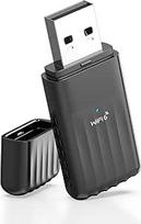 WLAN Stick, USB WLAN adapteris, belaidis USB adapteris WiFi Dongle mit WiFi 6 (802.11ax) 900Mbit/s Dual Band, integruota antena, Bluetooth 5.3, MU-MIMO, WPA3, suderinamas su Windows 10/11