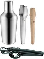 WMF „Matryoschka“ kokteilių rinkinys – 5 dalių baro rinkinys su 700 ml nerūdijančio plieno kokteilių plaktuvu, baro matuokliu, kokteilių sieteliu, ledo žnyplėmis ir rankiniu citrusinių vaisių sulčiaspaudžiu „Pestle & Top Tools“ (8 cm), pagamintu iš „Croma