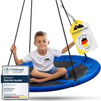 WOLKENGLÜCK Nest sūpynės [skersmuo 110 cm] - reguliuojamo aukščio lauko ir vidaus sūpynės vaikams ir suaugusiesiems [maksimali apkrova 150 kg] - plokštelinės sūpynės su tvirtinimo priedais - vaikiškos sūpynės