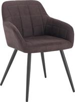 WOLTU® #1203 valgomojo kėdė, 1 vnt. pakuotėje, virtuvės kėdė, minkšta kėdė, svetainės kėdė su porankiais ir metalinėmis kojomis | Kėdė su aukštais porankiais, minkšta, su metalinėmis kojomis, skirta valgomajam, svetainei ir miegamajam