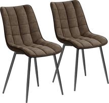 Woltu® 2 valgomojo kėdžių komplektas, virtuvės kėdės, minkštos kėdės, svetainės kėdės su atlošu, aksomine sėdyne, metalinėmis kojomis