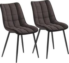 Woltu® 2 valgomojo kėdžių komplektas, virtuvės kėdės, minkštos kėdės, svetainės kėdės su atlošu, aksomine sėdyne, metalinėmis kojomis