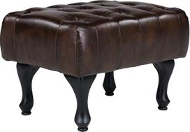 Woodkings® Chesterfield Pittsfield taburetė Natūralios odos rudos spalvos minkšti baldai Antikvarinio dizaino taburetė Pavasarinis branduolys Unikalus vyrų kambarys Angliškos odos stiliaus taburetė