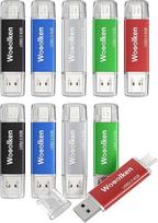 WOOOLKEN USB C atmintinė 8GB, 10 vnt., USB 2.0 dviguba atmintinė "2-in-1", skirta C tipo mobiliajam telefonui/išmaniajam telefonui/nešiojamajam kompiuteriui/nešiojamajam kompiuteriui/PC