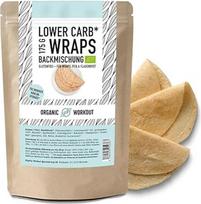 WRAPS MAŽIAUSIA KARBIŲ Kepimo mišinys Wrap, Tortilla, Flatbread, Pan Bread - ekologiškas, veganiškas, be glitimo, baltyminis Wrap, be laktozės, be laktozės, Keto - Ekologiška treniruotė (pakuotė po 1, Wrap)
