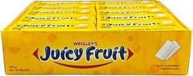 WRIGLEYS Juicy Fruit Kagummi - kramtomosios gumos "Juicy Fruit" granulės - 30 x 12 g