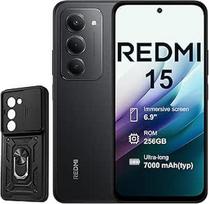 XIAOMI Redmi 15-4G 8 + 256GB išmanusis telefonas, 6,9 colio 120 Hz ekranas, dviguba kamera 50 MP, Snapdragon 685, 7000 mAh, juodas, su mobiliojo telefono dėklu (įkroviklis neįtrauktas)