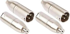 XLR (vyriškas) į RCA (moteriškas) kabelinis adapteris, 3-kontakčių XLR į RCA keitiklis (vyriškas) mikrofonų jungtims, garso elektronikai ir kt. – 4 vnt. pakuotė