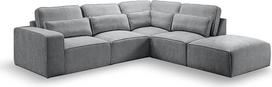 xonox.home Kampinė sofa Right Lux Sofa L formos minkšta sofa Kanapa Audinys Pilka Š x V x G 305 x 90 x 281 cm