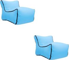 Yardwe Pack of 2 Pripučiama sofa Pripučiama gulėjimo pagalvėlė sodo baldams Pripučiama kėdė Beach Lounger Sofa kėdė Vieno sluoksnio aviacijos parašiutas Nailono medžiaga Lauko kelionės