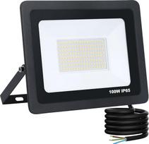 YCZM lauko LED prožektorius, 100 W LED prožektorius, IP65 atsparus vandeniui, 4500 K neutraliai balta šviesa, 10000 LM lauko prožektorius, 144 LED, juodas korpusas, 1 vnt. lauko prožektorius, skirtas sodui, garažui, kiemui ir sportui