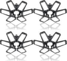 YIQIBRO Garažo lempa LED 185 W 18500 LM Pack of 4 - 6500 K garažo lempa dirbtuvių lempa su 6+1 reguliuojamais skydeliais, E26/E27 LED garažo apšvietimas rūsio apšvietimas garažui, dirbtuvėms, rūsiui