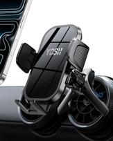 YOSH [2.0 atnaujinimas „Audi“ automobiliams] Mobiliojo telefono laikiklis automobiliui, skirtas apvalioms ventiliacijos angoms, atnaujintas trikampis kabliukas, skirtas „Audi A1/A3/Q2“, „Mini Cooper“ (2013–2024 m.), Puikiai tinka „iPhone“, „Samsung“, „Pix