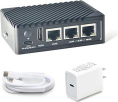 youyeetoo NanoPi R6S mini maršrutizatorius su metaliniu korpusu, RK3588S programavimo plokštė, 6TOPS NPU, "OpenWrt/Docker" palaikymas, trys Ethernet prievadai, USB 3.0 HDMI, (8GB LPDDR4X 32GB EMMC, su PD maitinimu)