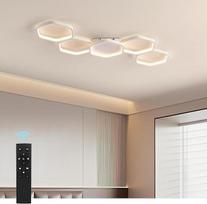 Yuanfenghua LED lubų šviestuvas, reguliuojamas nuotolinio valdymo pulteliu, keičia spalvą, svetainės lempa, miegamasis, modernus lubų apšvietimas, šviestuvas, 90 cm, baltas