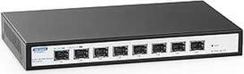 YuLinca 8 prievadų 10Gb/s SFP+ valdomas komutatorius, palaiko 1G/2.5G/10G SFP modulį, 160Gb/s pralaidumas, stalinis, metalinis, be ventiliatoriaus valdomas šviesolaidinis komutatorius