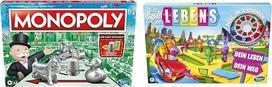 Žaidimas „Monopolis“, šeimos stalo žaidimas 2–6 žaidėjams ir F0800100 „Gyvenimo žaidimas“, stalo žaidimas visai šeimai 2–4 žaidėjams, skirtas vaikams nuo 8 metų, komplekte yra spalvoti rašikliai