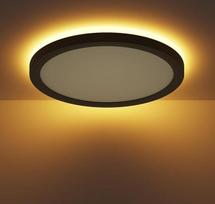 zemty 30 W lubinis šviestuvas LED lubinis šviestuvas plokščias juodas su 6 W naktine šviesa, 4200 LM 2700 K / 3000 K / 4000 K / 5000 K / 6500 K pasirinkimas Apvalus miegamojo kambario šviestuvas Skersmuo 38 x 2,6 cm LED skydelis gyvenamajam kambariui Virt