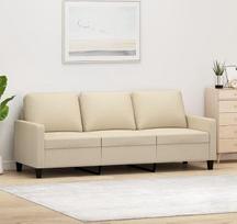 ZEYUAN 3-vietė sofa, kreminė, 180 cm, audinio apmušalas, Sofos ir kušetės, Svetainės sofa, Sofa paauglio kambariui, Poilsio sofa, Sofa miegamajam, Minkšta sofa – 359173
