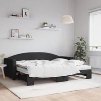 ZEYUAN 3197208 Išskleidžiama dienos lova su čiužiniais Juoda 90 x 200 cm Audinys, Sofa lova, Sofa lova, Vaikiška lova, Lovos rėmas, Sofa lova