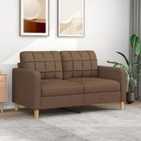 ZEYUAN 359094 Dvivietė sofa, ruda, 140 cm, audinio apmušalas, Sofos ir kušetės, Svetainės sofa, Sofa paauglio kambariui, Poilsio sofa, Sofa miegamajam, Minkšta sofa