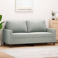 ZEYUAN 359199 dvivietė sofa, šviesiai pilka, 140 cm, aksominė, poilsio sofa, sofos ir kušetės, poilsio sofa, sofa svetainei, sofa su miego funkcija