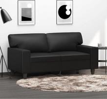 ZEYUAN 359412 Dvivietė sofa, juoda, 120 cm, dirbtinės odos poilsio sofa, Sofos ir kušetės, Poilsio sofa, Svetainės sofa, Sofa su miego funkcija