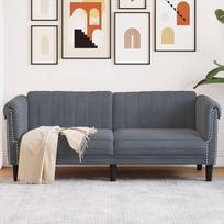 ZEYUAN 372576 Dvivietė sofa iš tamsiai pilko aksomo, Sofos ir sofos-krėslai, Poilsio sofa, Svetainės sofa, Sofa su – 372576