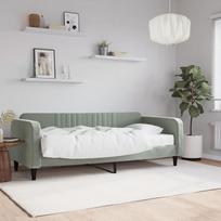 ZEYUAN Dviaukštė lova su čiužiniu, šviesiai pilka, 90 x 200 cm, aksomas, sofa lova, sofa lova, sofa lova, paauglių lova, lovos rėmas, lovos kušetė 3197039