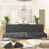 ZEYUAN dviejų vietų miegamoji sofa iš tamsiai pilko aksomo, Sofos ir sofos-lovos, Poilsio sofa, Svetainės sofa, 375875